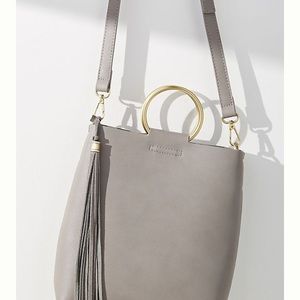 ANTHROPOLOGIE LIGHT GREY TOTE BAG